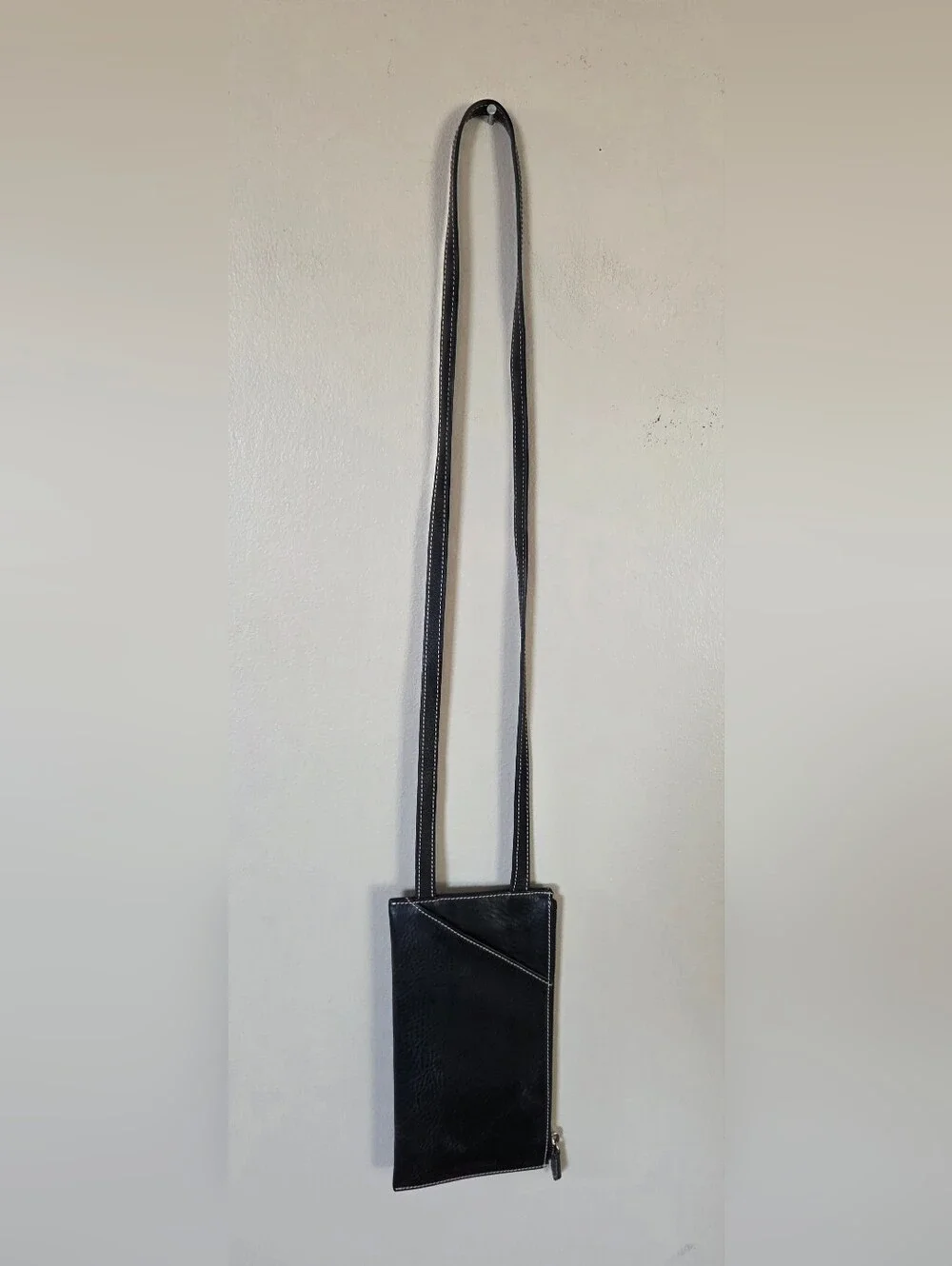 Dooney & Bourke Black Pebbled Leather Crossbody Pouch Bag